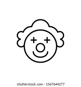 clown icon vector outline style design