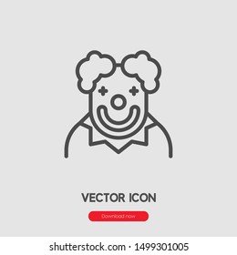 Clown icon vector. Clown symbol. Linear style sign for mobile concept and web design. Clown symbol illustration. Pixel vector graphics - Vector.