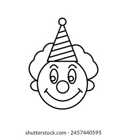 clown icon with white background vector stock illustration