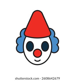 clown icon with white background vector stock illustration