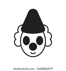 clown icon with white background vector stock illustration