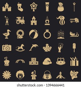 Clown icons set. Simple style of 36 clown vector icons for web for any design