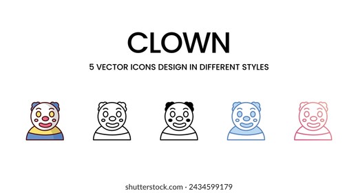 Clown icons. Suitable for Web Page, Mobile App, UI, UX and GUI design.