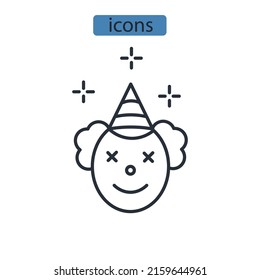 Clown icons  symbol vector elements for infographic web