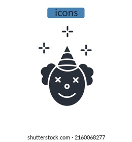 Clown icons  symbol vector elements for infographic web