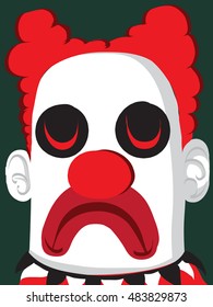 Clown illustration ,cartoon character,clown background,vector illustration