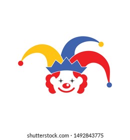 clown illustration vector icon design template