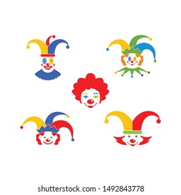 clown illustration vector icon design template