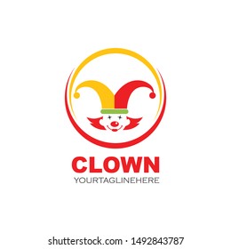 clown illustration vector icon design template