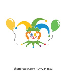 clown illustration vector icon design template