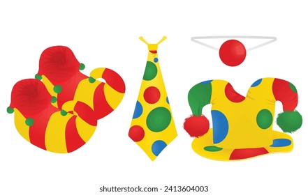 Clown items collection. vector illustration