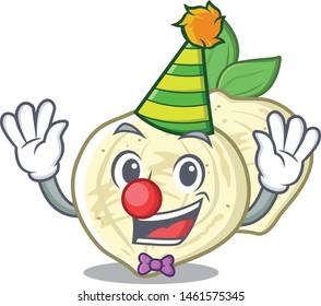 Clown jicama in the a cartoon shape