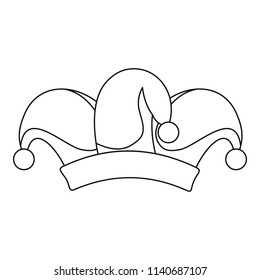 Clown job jester icon. Outline illustration of clown job jester vector icon for web design isolated on white background