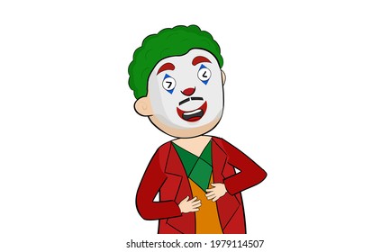 Clown Joker Costume Cartoon Emotion Faces Vector Illustration
Laughing 2d Joker Cartoon Vector, Funny Joker Laugh, Cute Smile And Laugh