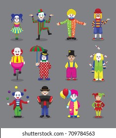 Clown Joker Harlequin Jester Circus Cute Cartoon Characters