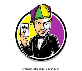 clown joker magician guy character vector