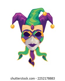 clown joker mardi gras mask icon isolated