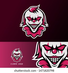 clown joker scary mask mascot sport esport logo template with big mouth for team, club, personal