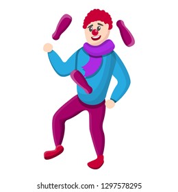 Clown juggles icon. Cartoon of clown juggles vector icon for web design isolated on white background