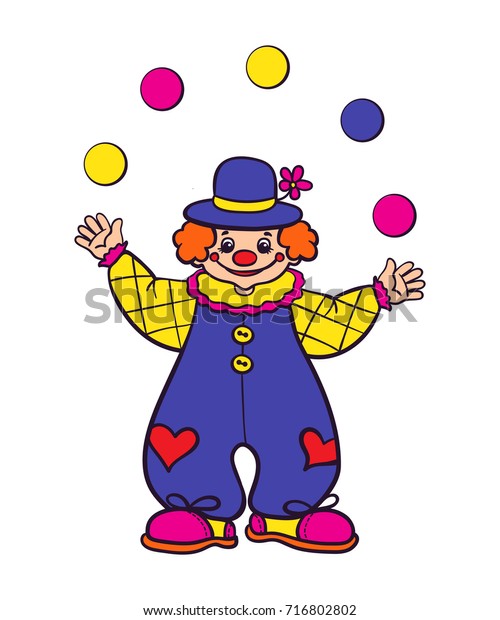 Clown Juggling Balls On White Background Stock Vector (Royalty Free ...