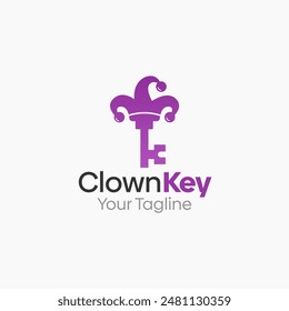 Clown Key Logo Vector Template Design. Good for Business, Start up, Agency, and Organization