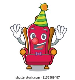 Clown king throne mascot cartoon