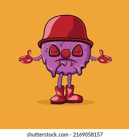 Clown Lazy Monster Cartoon Character Stock Vector (Royalty Free