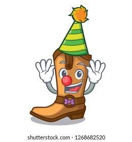 Clown leather cowboy boots shape cartoon funny