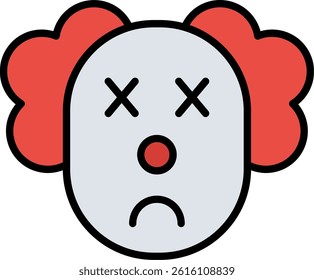 Clown Line Filled Vector Icon Design