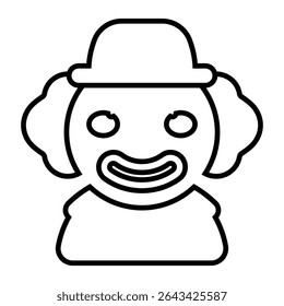 clown line icon design. clown thin black outline symbol vector illustration. editable stroke icon on transparent background.