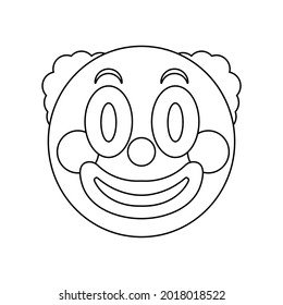 Clown line icon emoji vector symbol