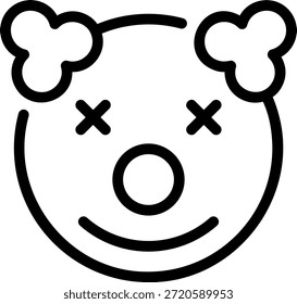 clown line icon illustration vector