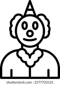 Clown Line Vector Icon Design