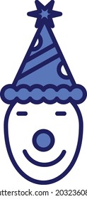 Clown Linear Line Filled Vector Icon Design