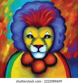 Clown Lion color art design