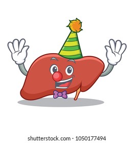 Clown liver mascot cartoon style