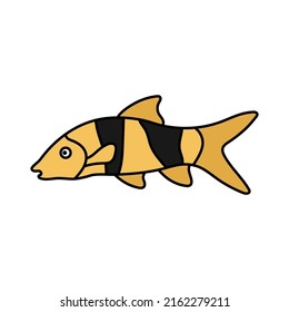 clown loach fish icon design template vector illustration
