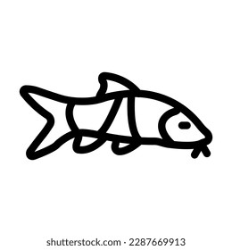 Clown Loach Vector Line Icon Design