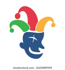 Modelo de design de ícone de logotipo de palhaço