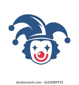Plantilla de diseño de icono de logotipo de payaso