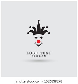 Clown Logo. Icon & Symbol Vector Template.