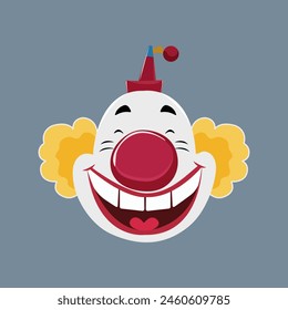 Clown magician illusionist character illusionist character vector set design. Birthday, circus, performance magician and smiling clown.  Vector illustration isolated on gray background. 
