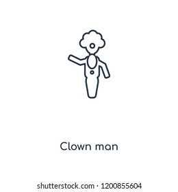 Clown man concept line icon. Linear Clown man concept outline symbol design. This simple element illustration can be used for web and mobile UI/UX.