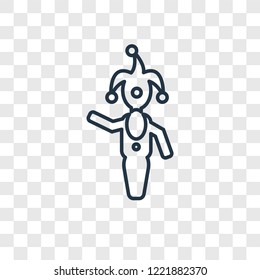 Clown man concept vector linear icon isolated on transparent background, Clown man concept transparency concept in outline style