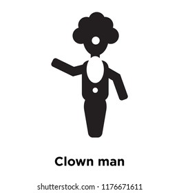 Clown man icon vector isolated on white background, logo concept of Clown man sign on transparent background, filled black symbol