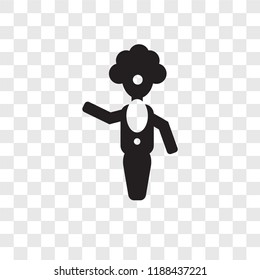 Clown man vector icon isolated on transparent background, Clown man transparency logo concept