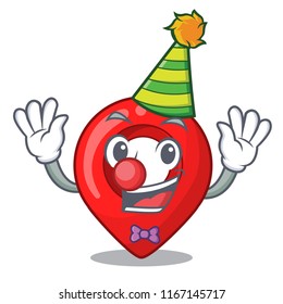 Clown map marker navigation pin mascot cartoon