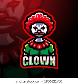 Clown mascot esport logo design