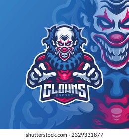 Ilustración De Diseño Del Logotipo Clowt Mascot Esport Para Gaming Club