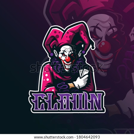 clown mascot logo design vector with modern illustration concept style for badge, emblem and tshirt printing. clown illustration for sport team.